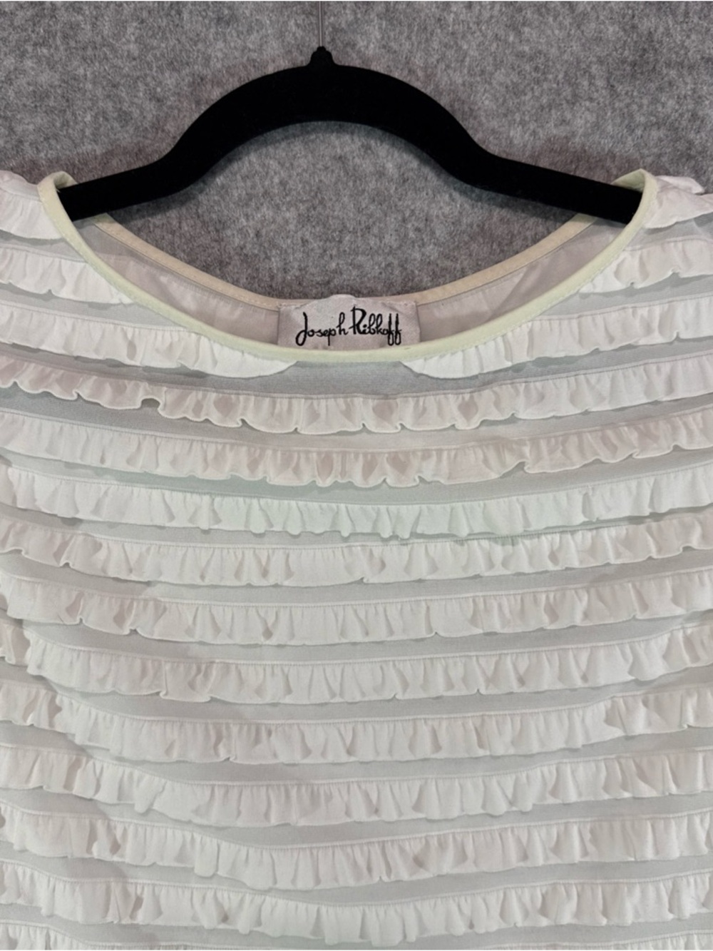 Joseph Ribkoff White Ruffled Sleeveless Shell - Picture 2 of 11